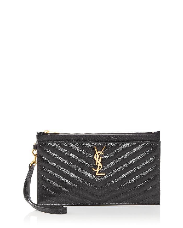 Monogram Quilted Leather Wallet Clutch