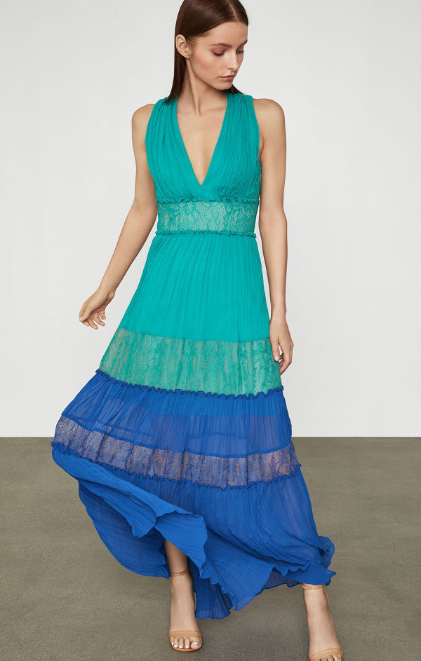 BCBGMAXAZRIA Chiffon Larkspur Dress