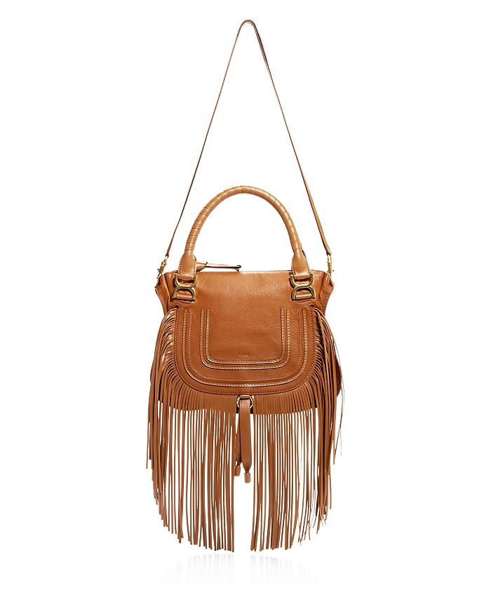 Marcie Medium Fringed Leather Satchel