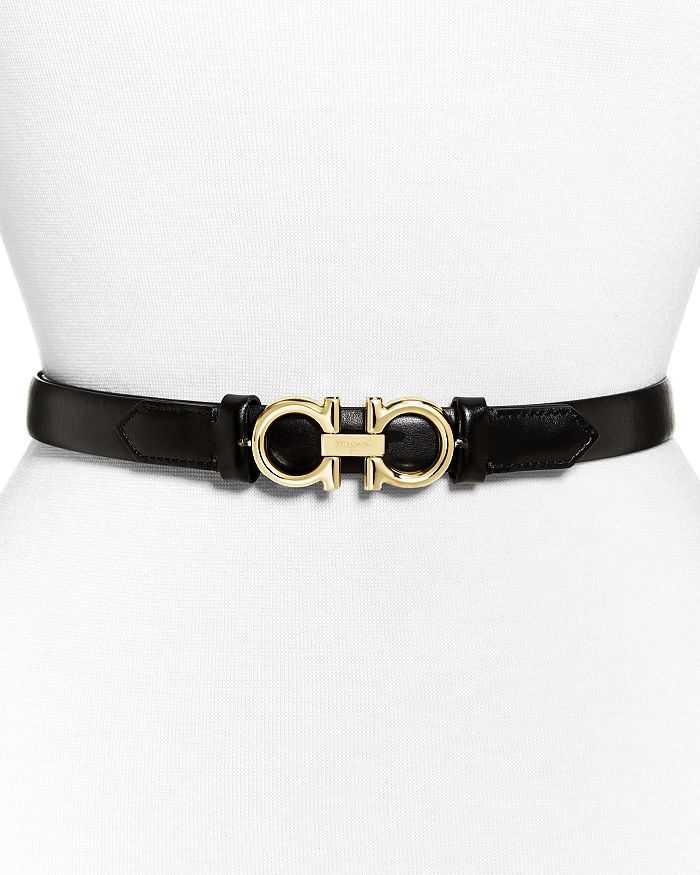 Women's Gancini Slim Leather Belt