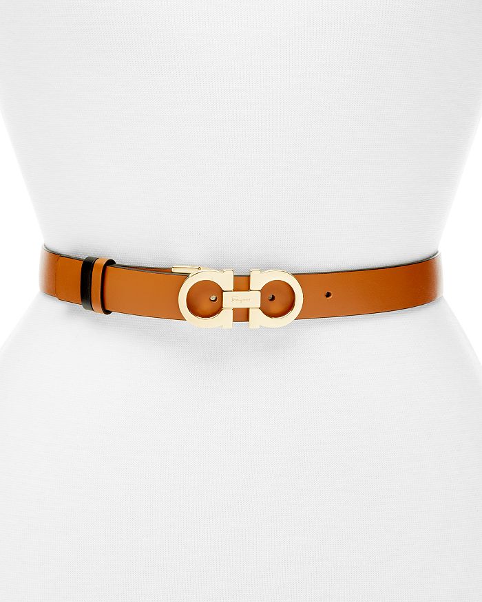 Women's Gancini Slim Reversible Leather Belt