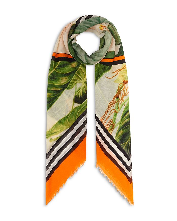 Botanical Wool & Silk Scarf