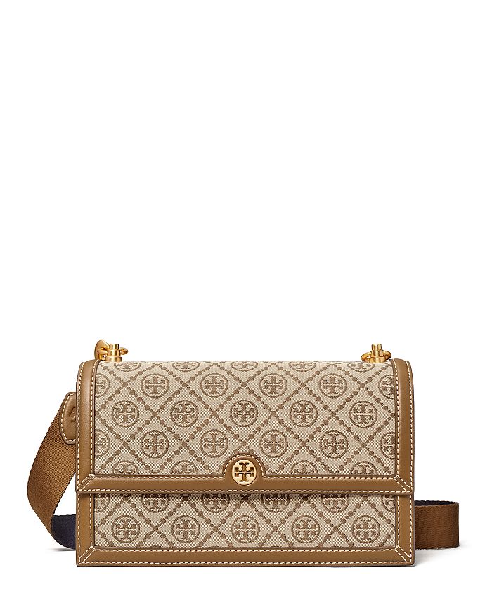 T Monogram Jacquard Shoulder Bag