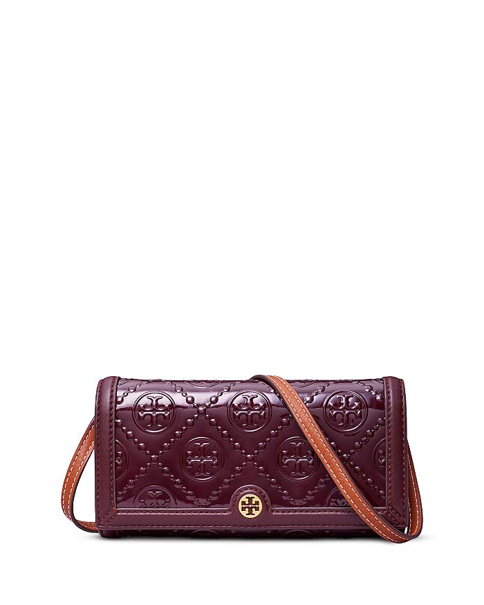 T Monogram Patent Wallet Crossbody