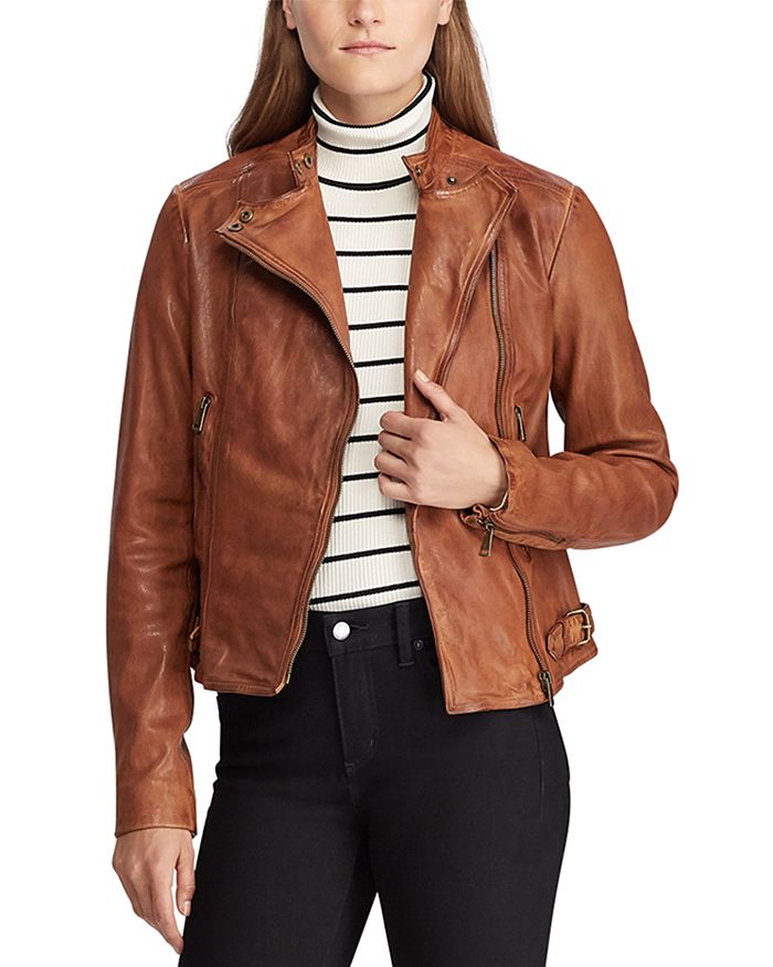 Burnished Leather Moto Jacket