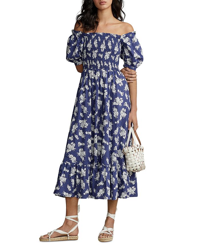 Cotton Off The Shoulder Maxi Dress