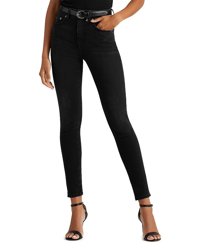 High Rise Skinny Ankle Jeans in Empire Black Wash