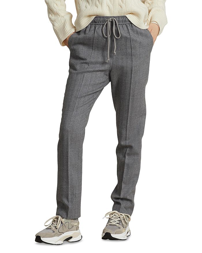 Drawstring Herringbone Pants