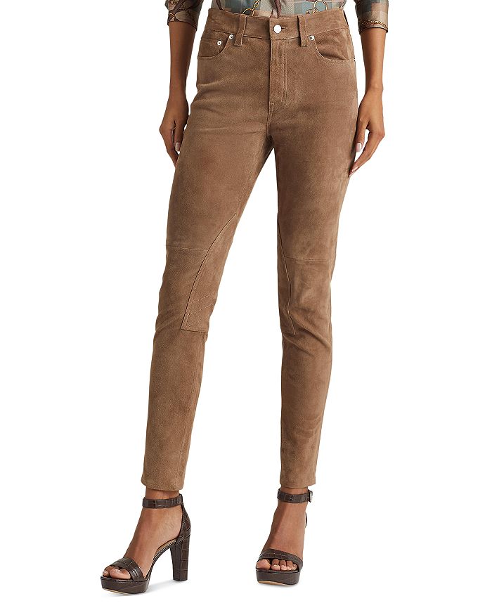 Suede High Rise Skinny Pants