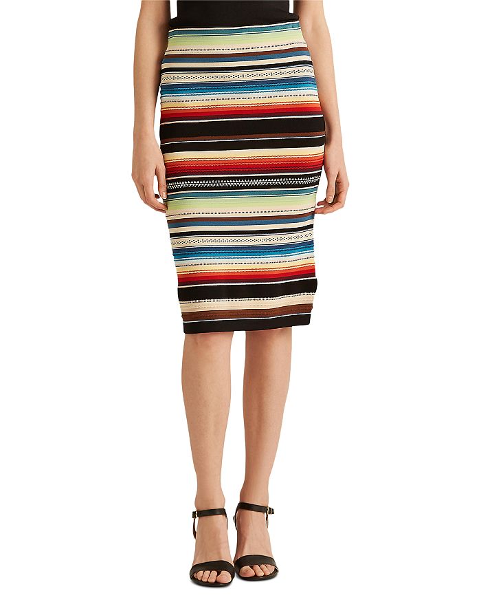 Striped Midi Pencil Skirt