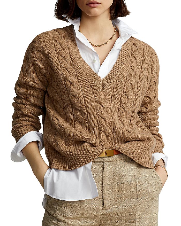 Cable Knit Wool Cashmere Sweater