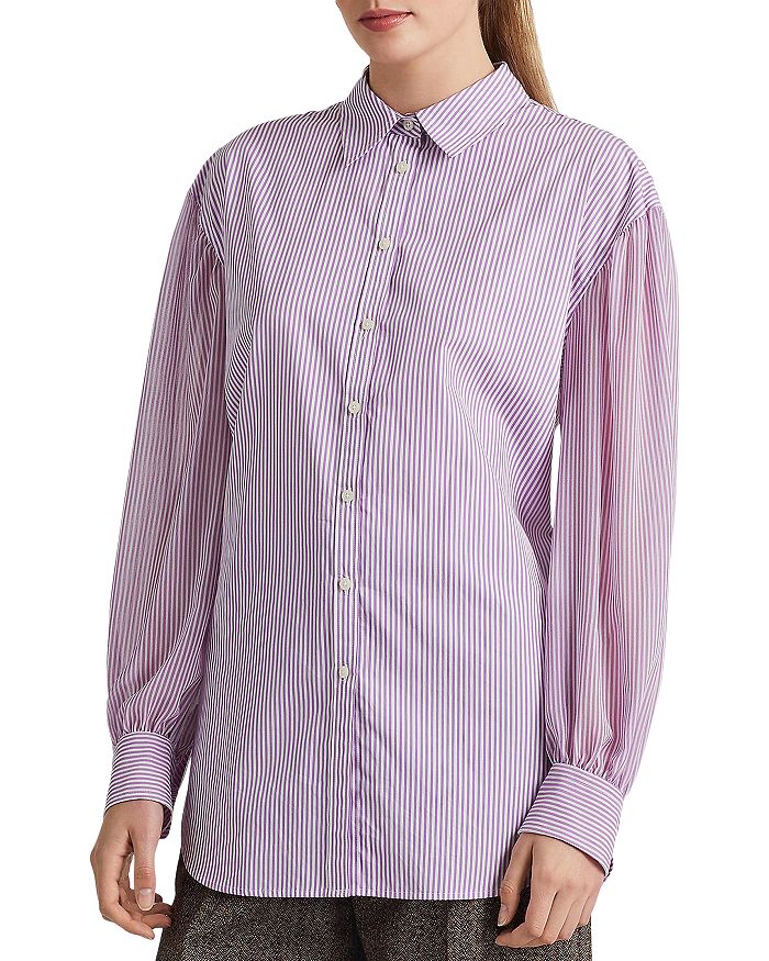 Striped Mixed Materials Shirt