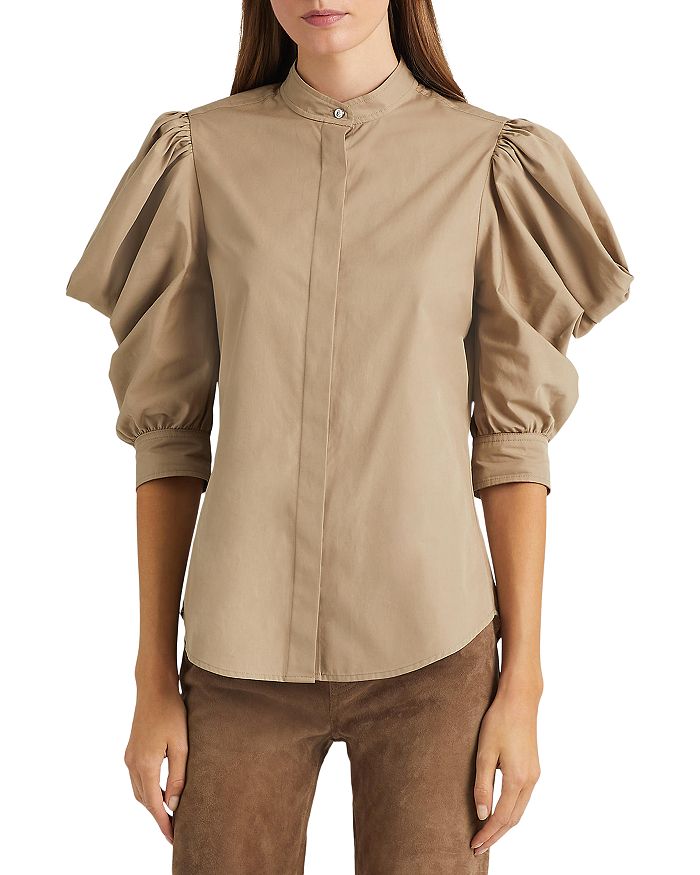 Puff Sleeve Button Front Shirt