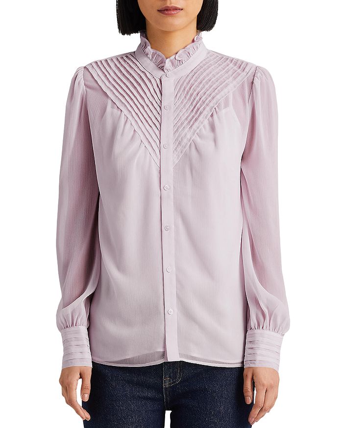 Pintuck Detailed Georgette Shirt