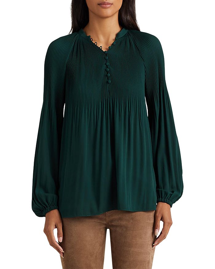 Pleated Puff Sleeve Top