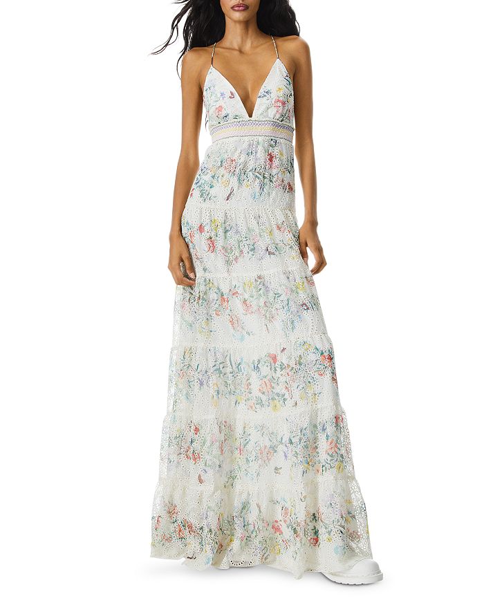 Karolina Printed Eyelet Maxi Dress