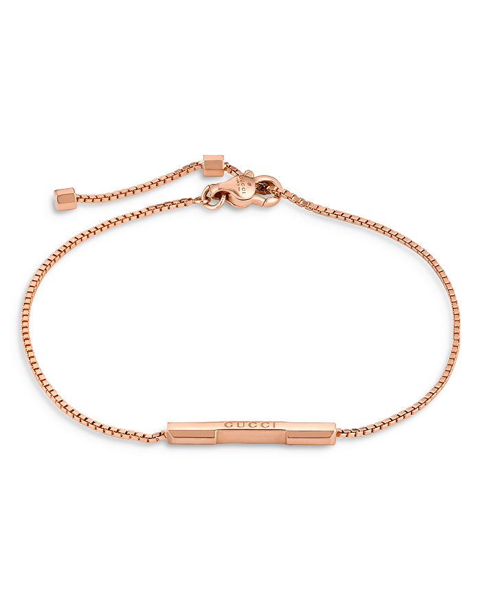 18K Rose Gold Link To Love Bar Bracelet