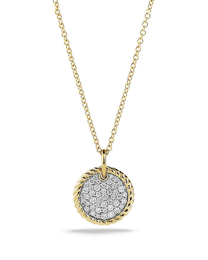 Cable Collectibles Pavé Charm Necklace with Diamonds in 18K Gold