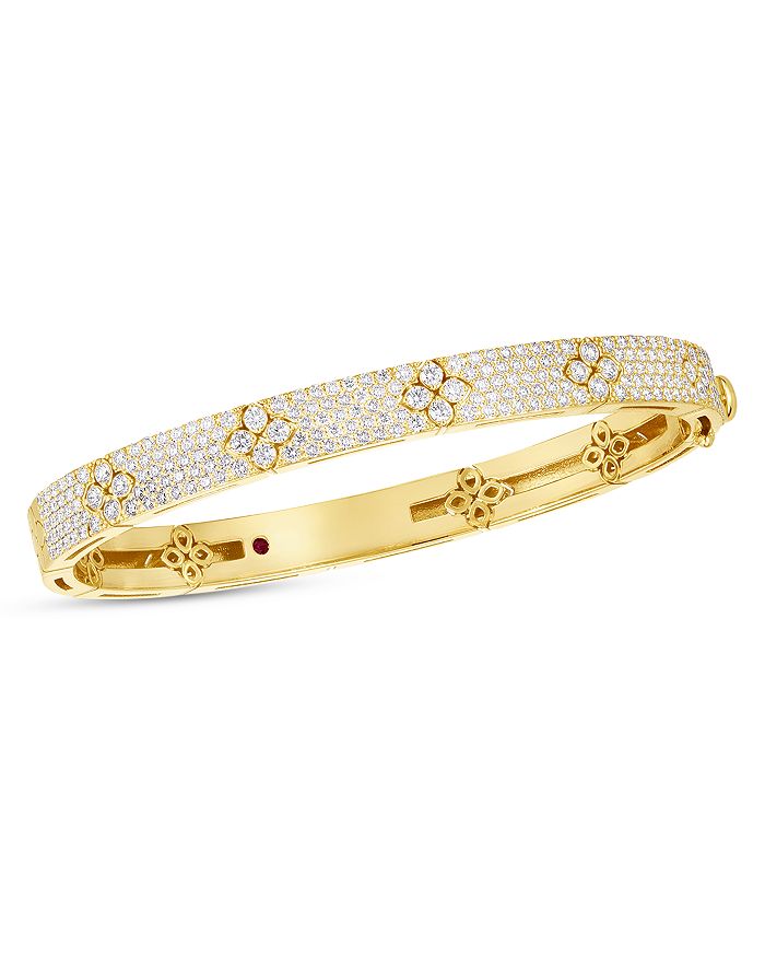 18K Love in Verona Diamond Flower Bangle Bracelet