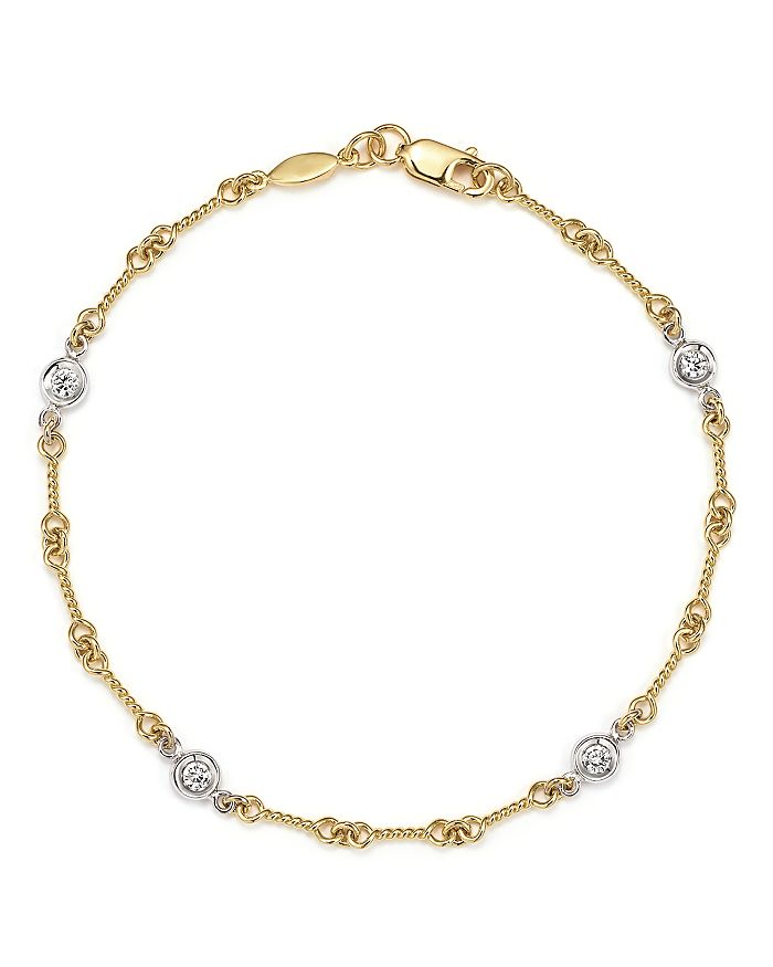 Roberto Coin 18K Yellow Gold and Diamond Station Bracelet