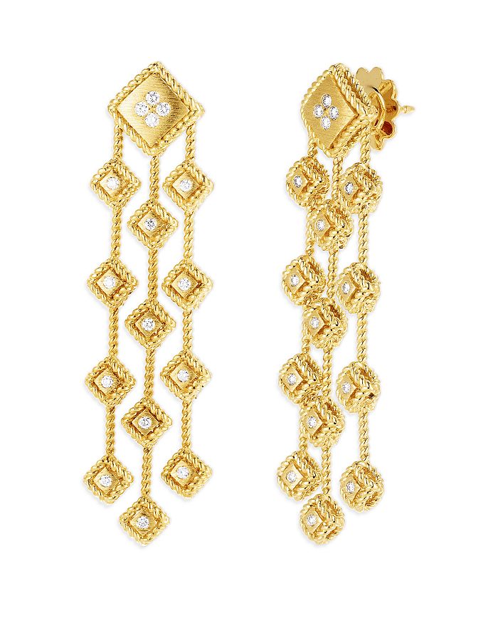 18K Yellow Gold Diamond Palazzo Ducale Chandelier Earrings