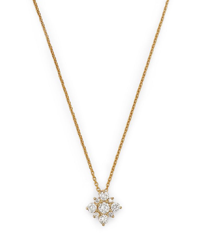 18K Yellow Gold Diamond Star Pendant Necklace, 16"