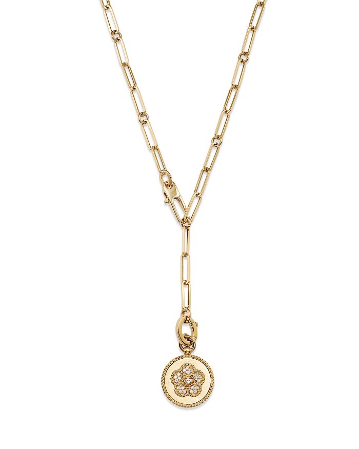 Daisy Diamond Y Necklace in 18K Yellow Gold, 18in