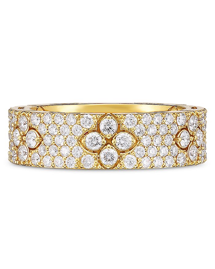 18K Yellow Gold Love in Verona Diamond Flower Ring