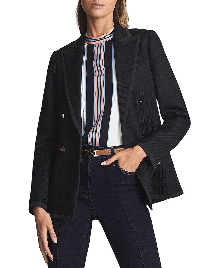 Gia Double Breasted Twill Blazer