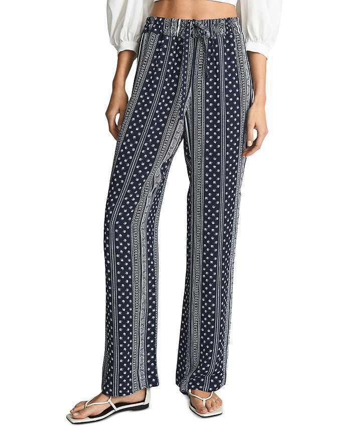 Sky Printed Wide Leg Pants