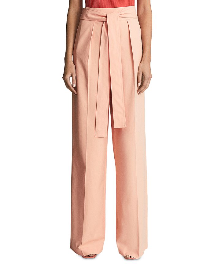 Petites Malin Tie Detail Wide Leg Pants