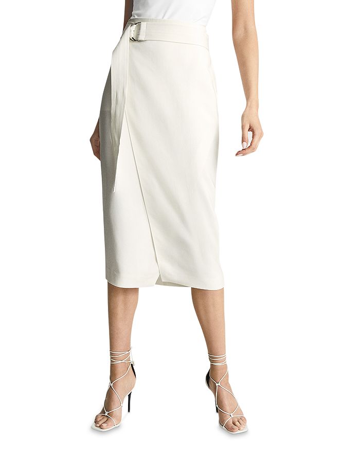 Alora Wrap Front Midi Skirt