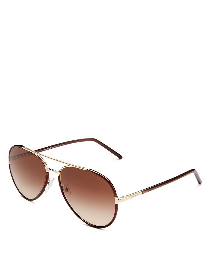 Women's Brow Bar Aviator Sunglasses, 57mm