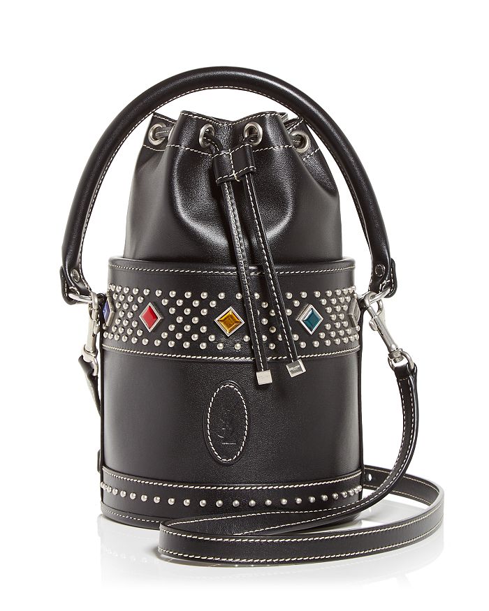 Bahia Small Embellished Leather Bucket Bag