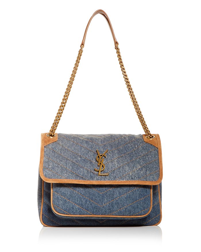 Niki Medium Denim Shoulder Bag