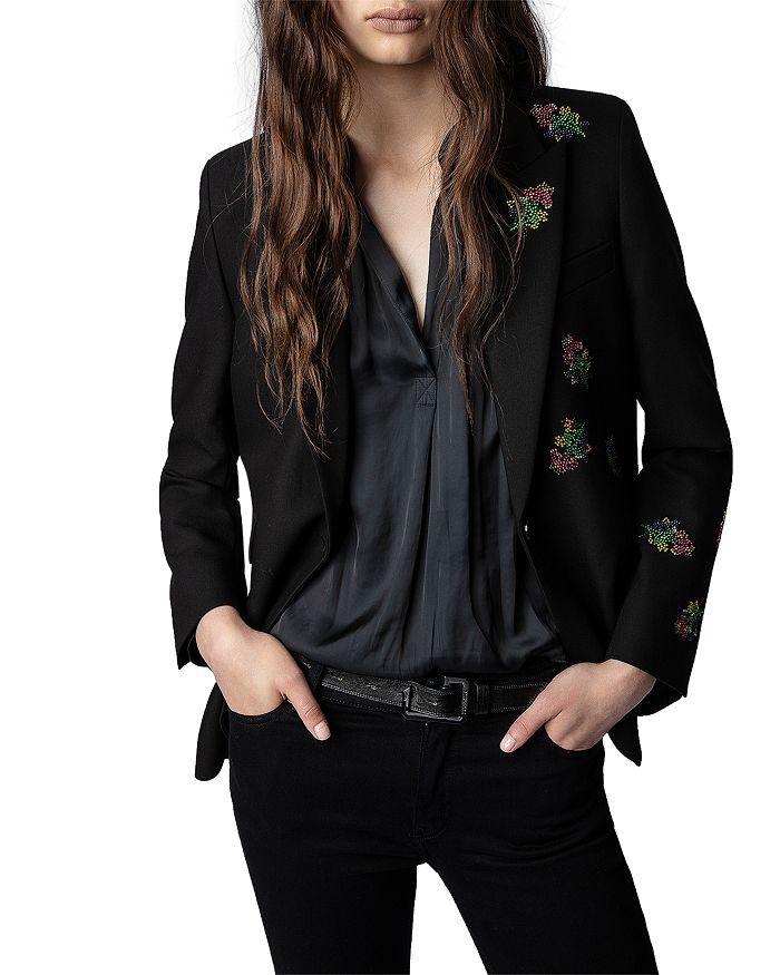 Venus Strass Flowers Blazer