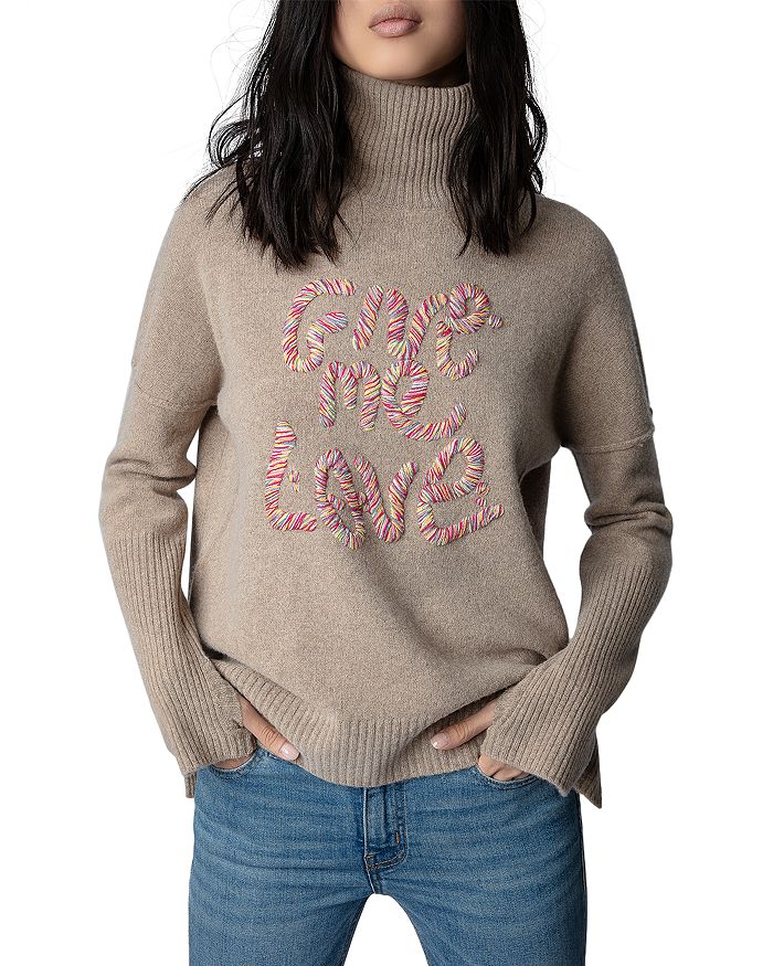 Alma Embroidered Turtleneck Sweater