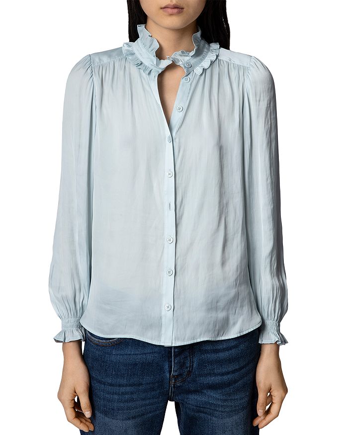 Tacca Satin Ruffle Blouse