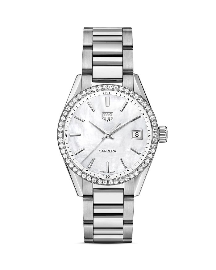 Carrera Quartz Ladies' Mother of Pearl Steel Watch, 36mm